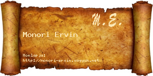 Monori Ervin névjegykártya